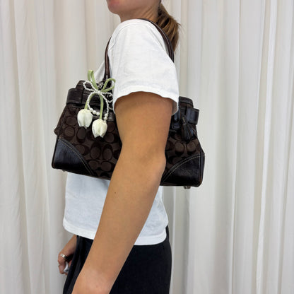 Coach Hamptons Mini Brown Satchel Bag