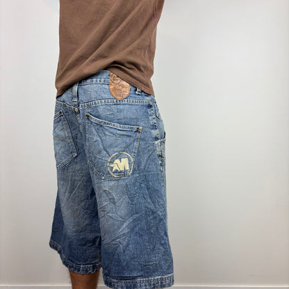 Baggy Distressed Embroidered Jorts | Size 36