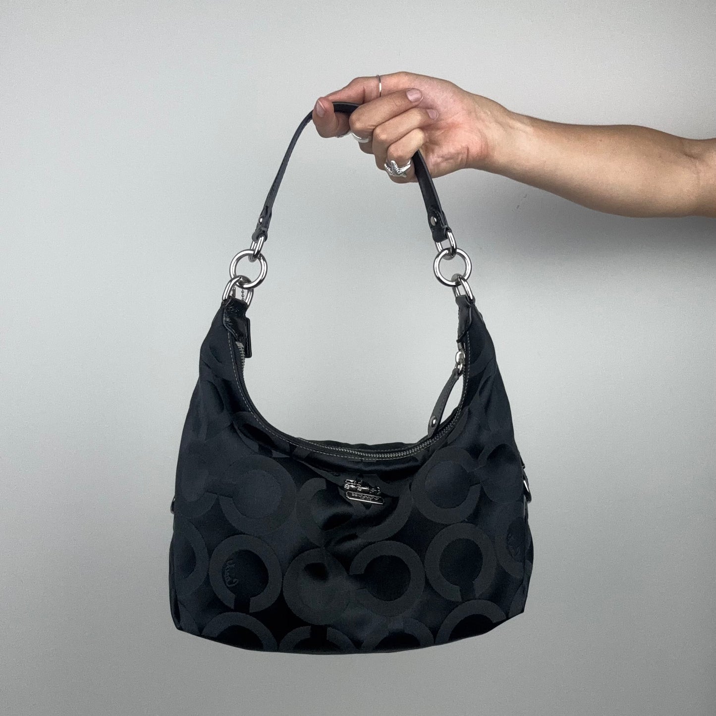 Coach Madison Black Canvas 2way Shoulder Bag