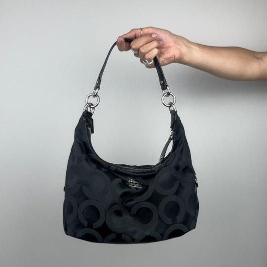 Coach Madison Black Canvas 2way Shoulder Bag