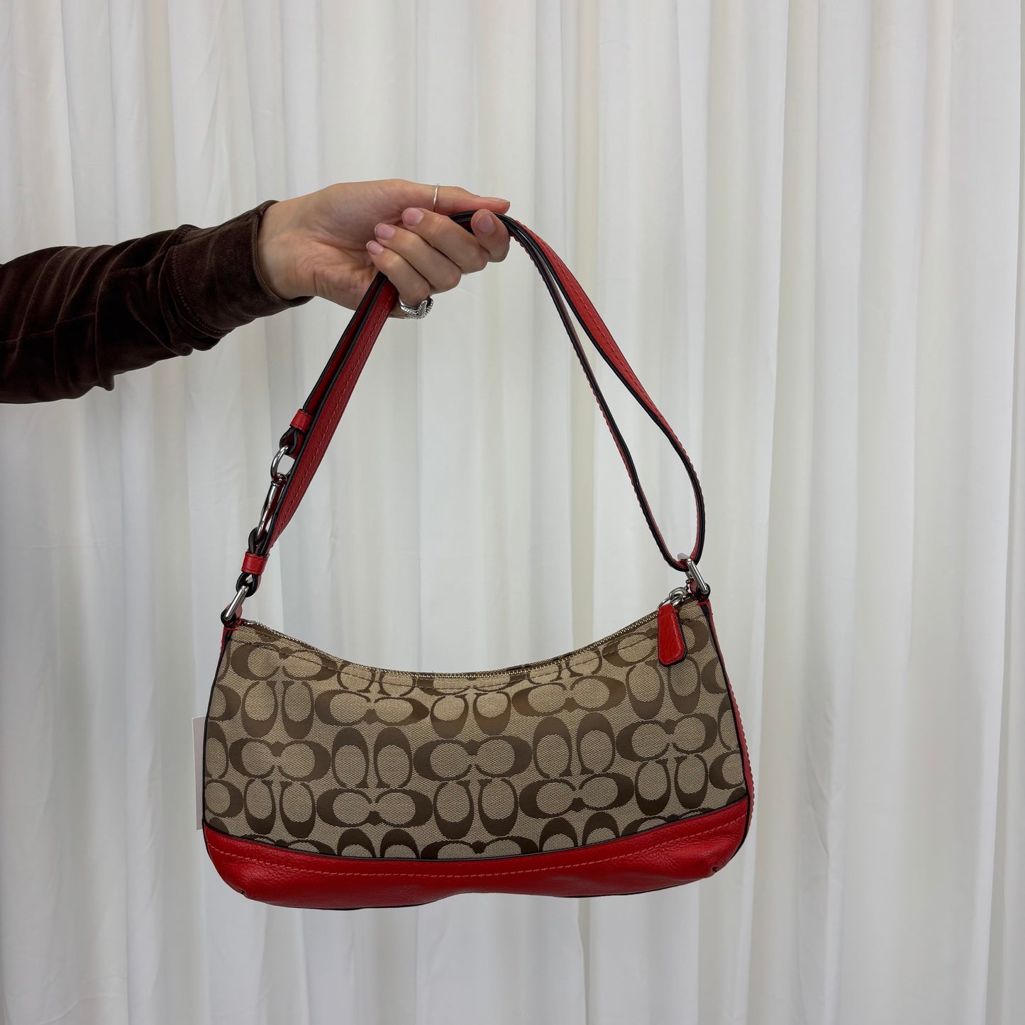 Coach Signature East West 2-Way Orange Bag