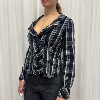 Plaid Ruffle Blouse