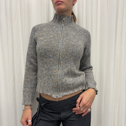Multicoloured Knit Two-Way Zip