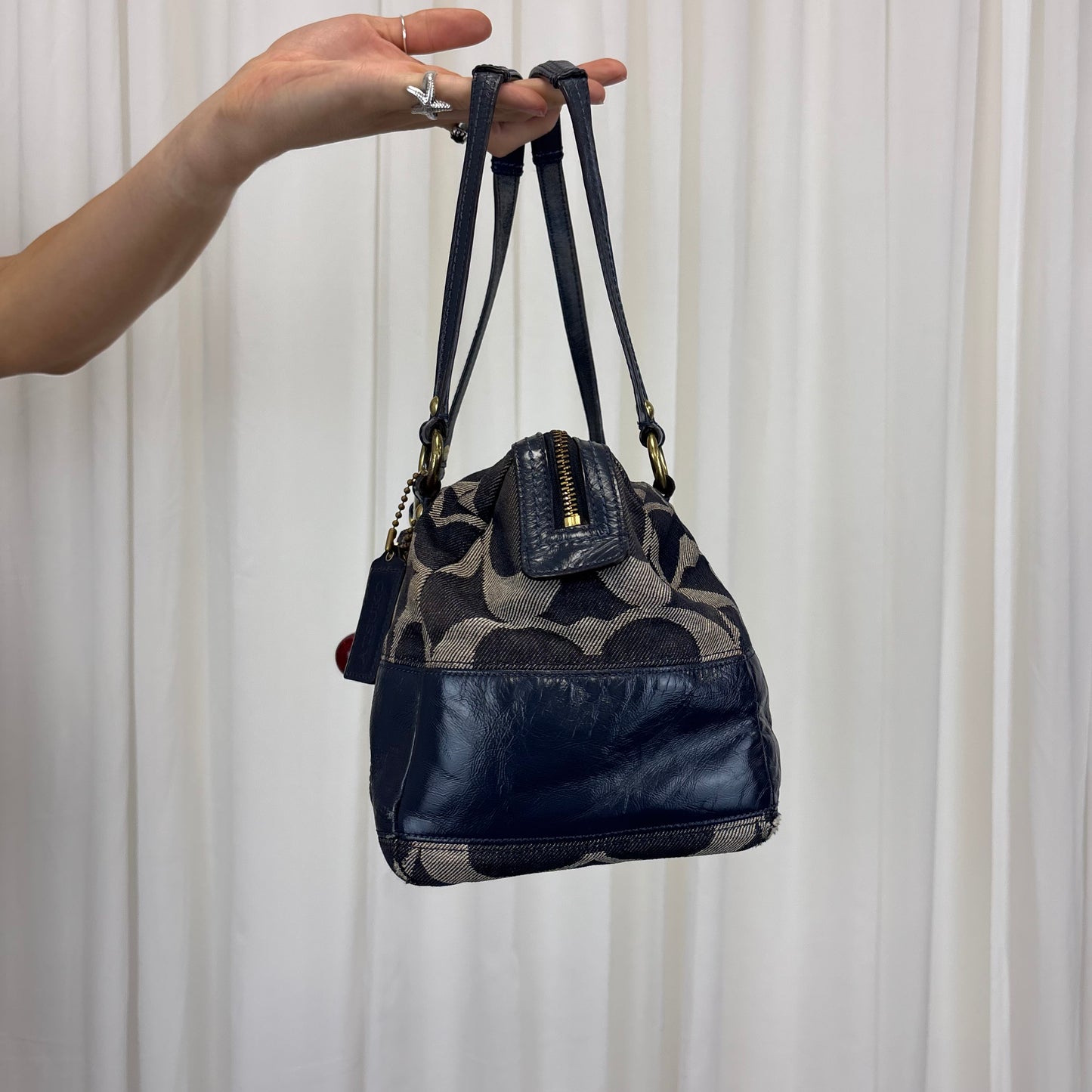 Coach Signature Denim Boston Bag