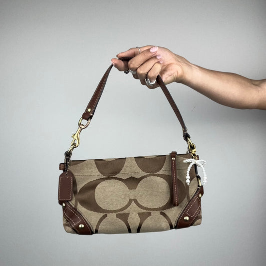 RARE Coach Signature Mini Carly Shoulder Bag in Brown