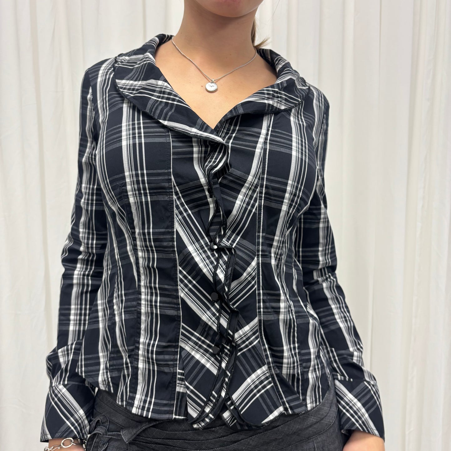 Plaid Ruffle Blouse