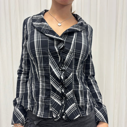 Plaid Ruffle Blouse
