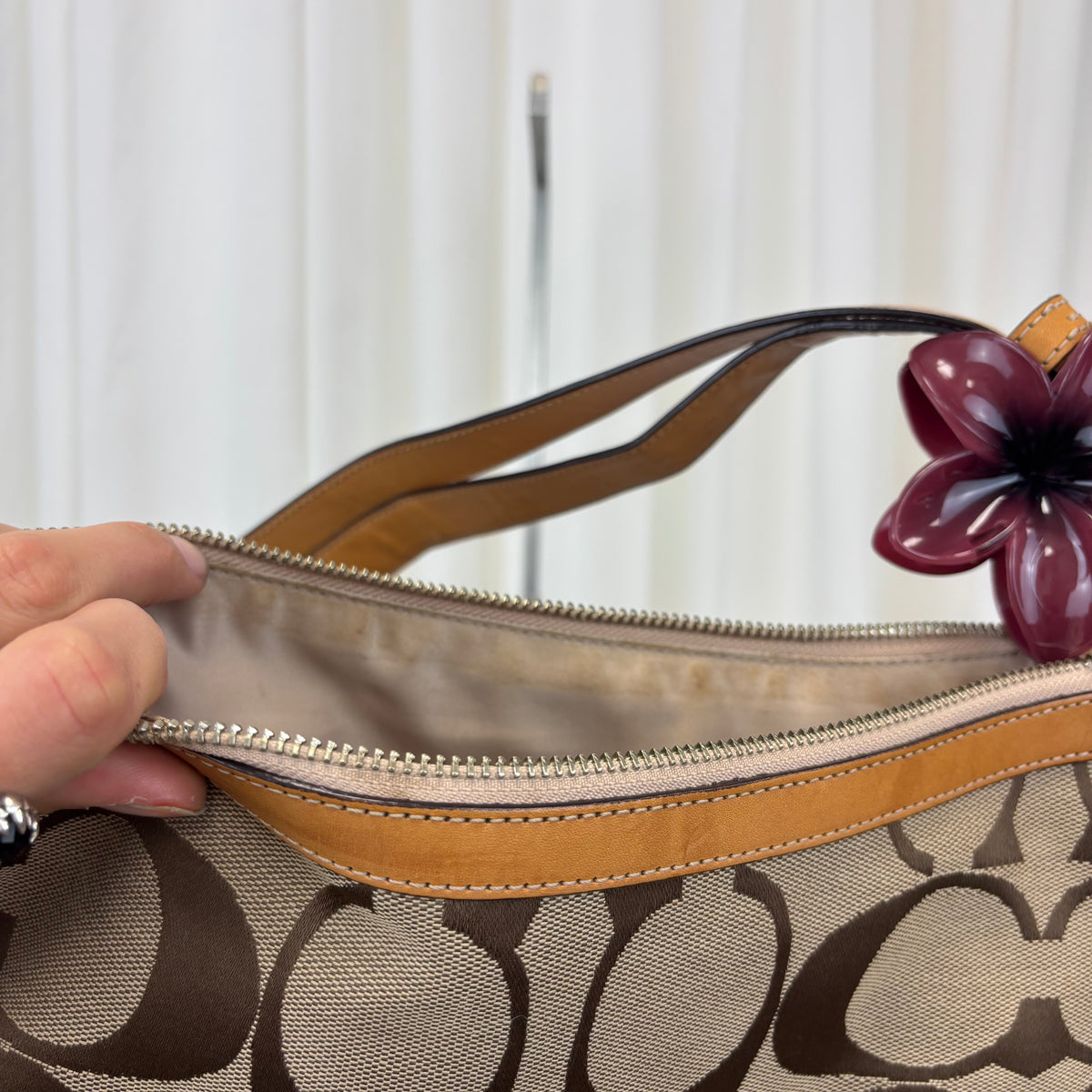 Coach Signature East West Pleated 2-Way Bag