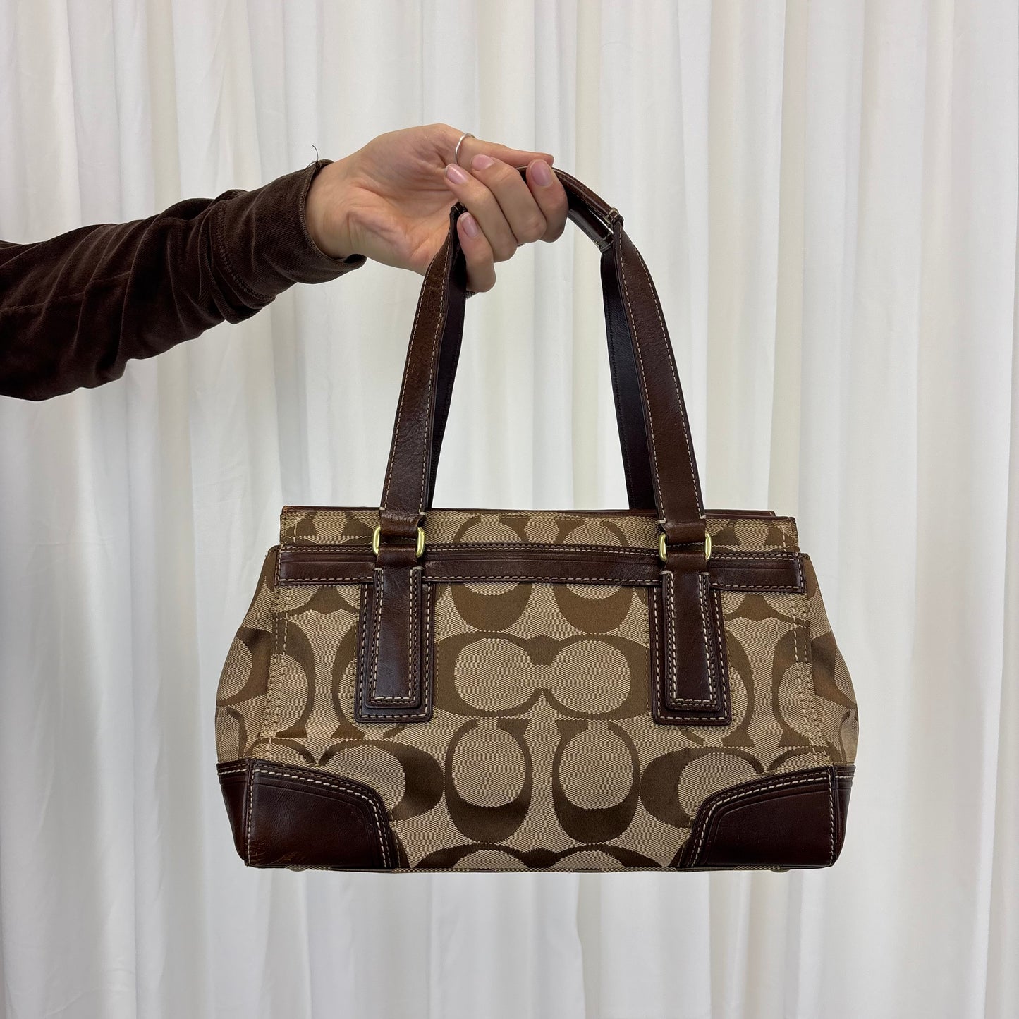 Coach Signature Stripe Satchel