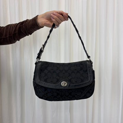 Coach Signature Chelsea Flap Black Bag
