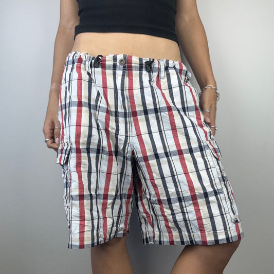 Baggy Red and Blue Plaid Shorts