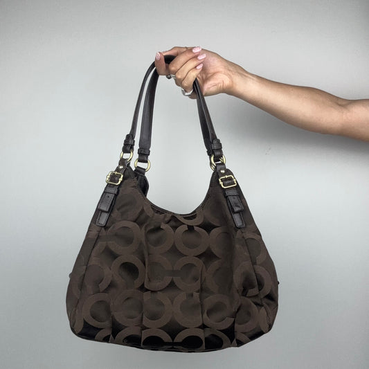 Coach Maddison Maggie Brown Canvas Tote