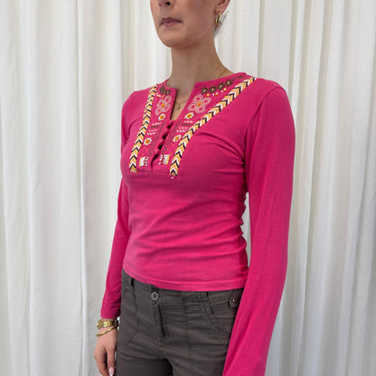 Pink Boho Long Sleeve