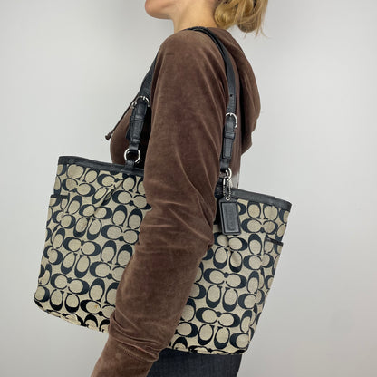 Coach Signature Grey Gallery Tote Bag