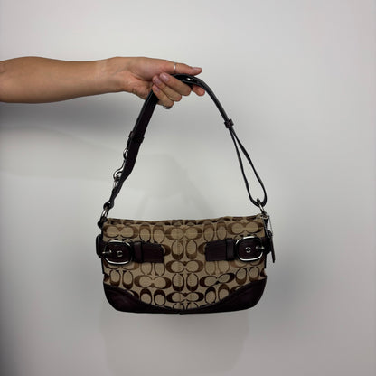 Coach Signature East West Shoulder Bag in Brown