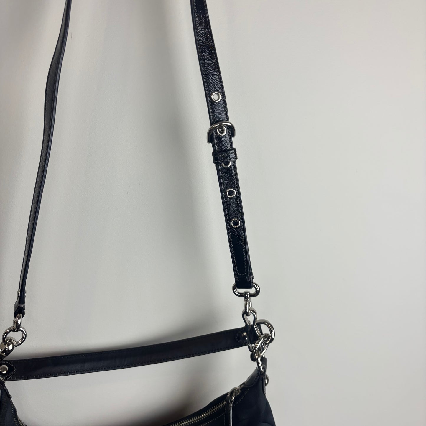 Coach Madison Black Canvas 2way Shoulder Bag