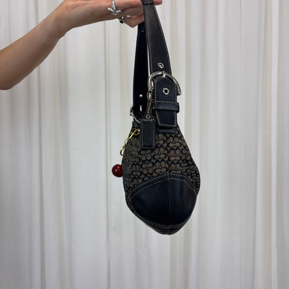 Coach Signature Medium Hobo Bag Black/Grey