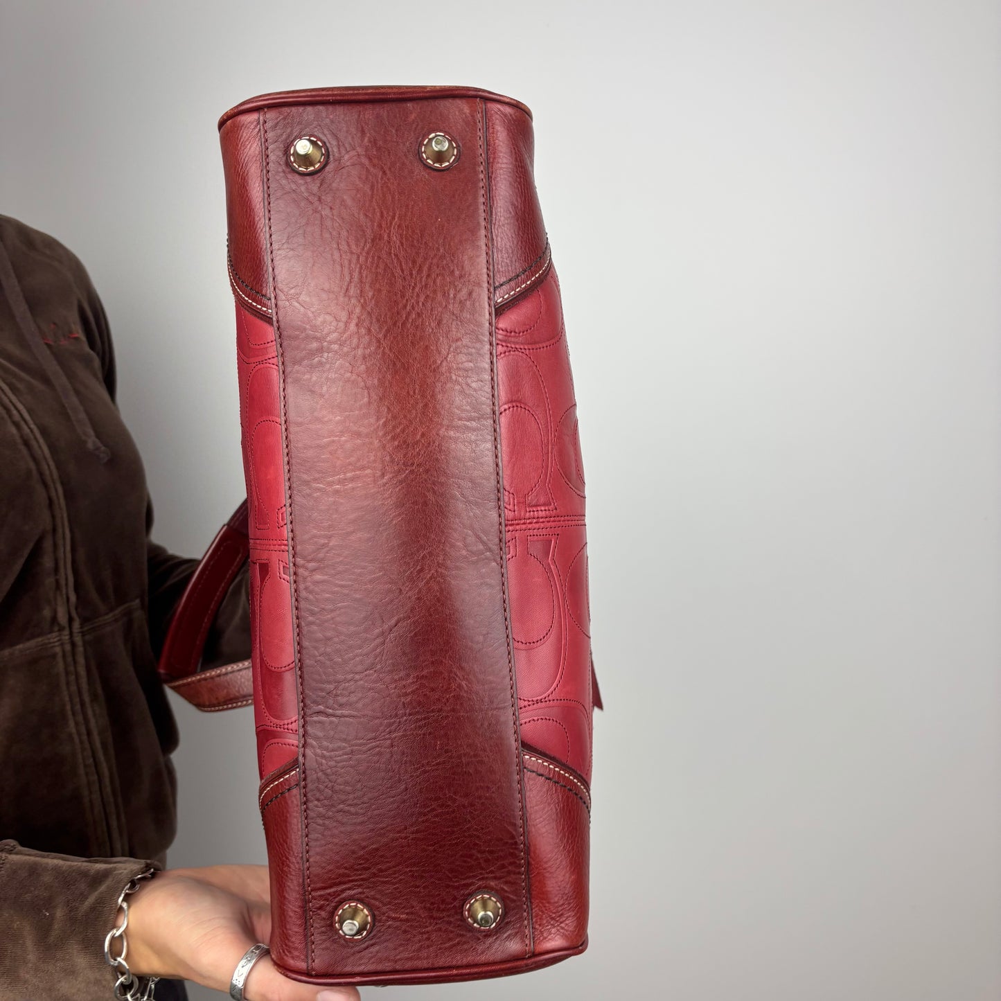 Coach Hampton Embossed Satchel Bag