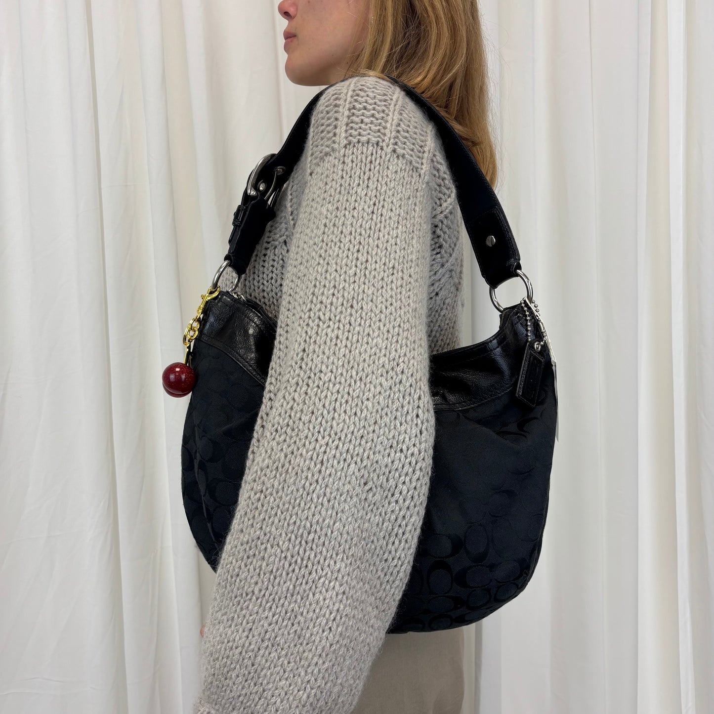 Coach Signature Large Hobo Bag Black