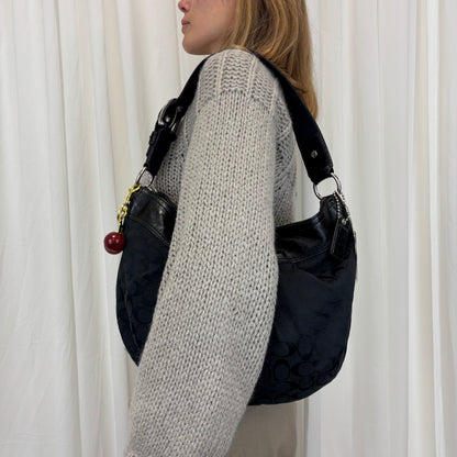 Coach Signature Large Hobo Bag Black