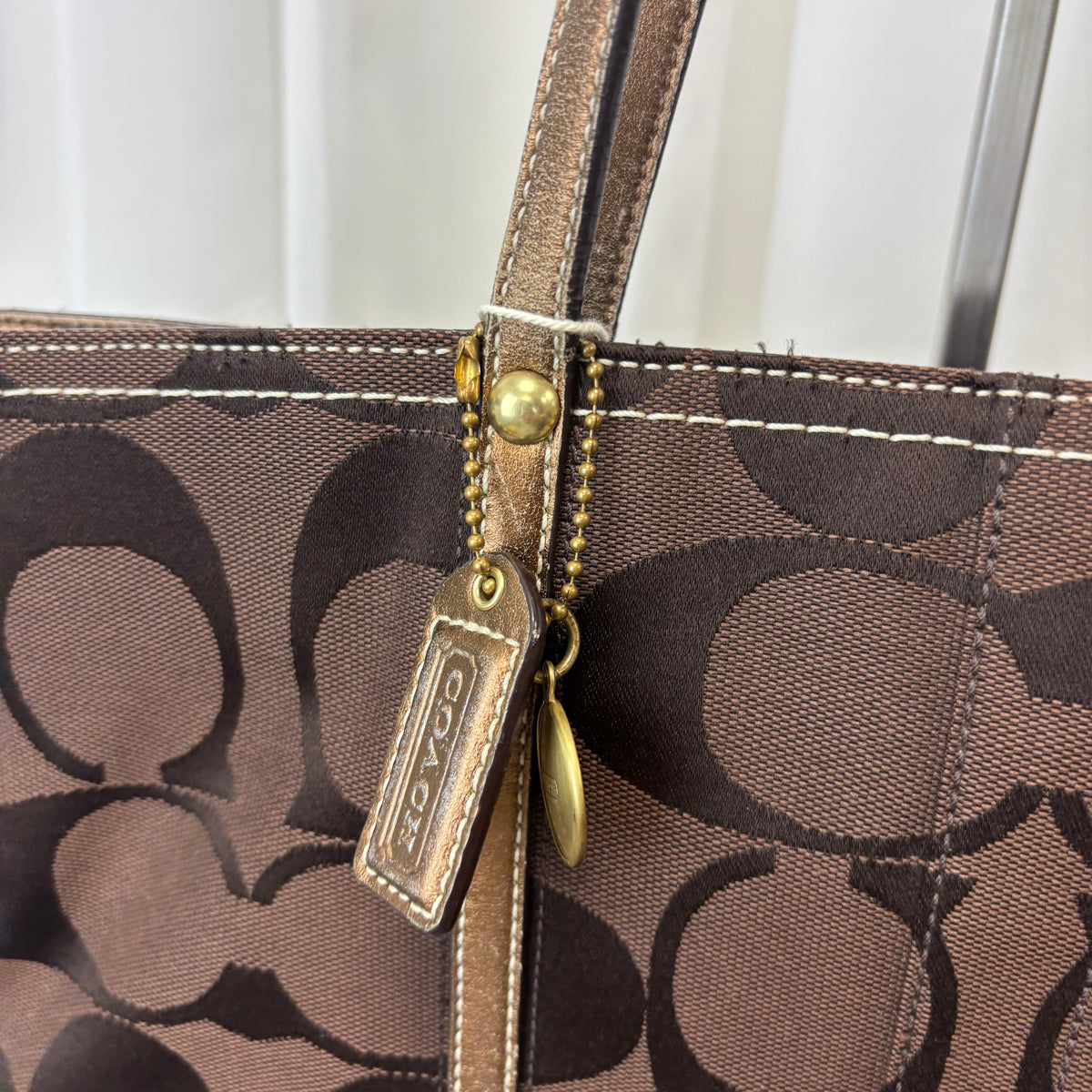 Coach Signature Large Stripe Tote Bag