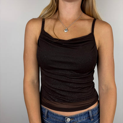 Glittery Cowl Neck Cami | Size XS