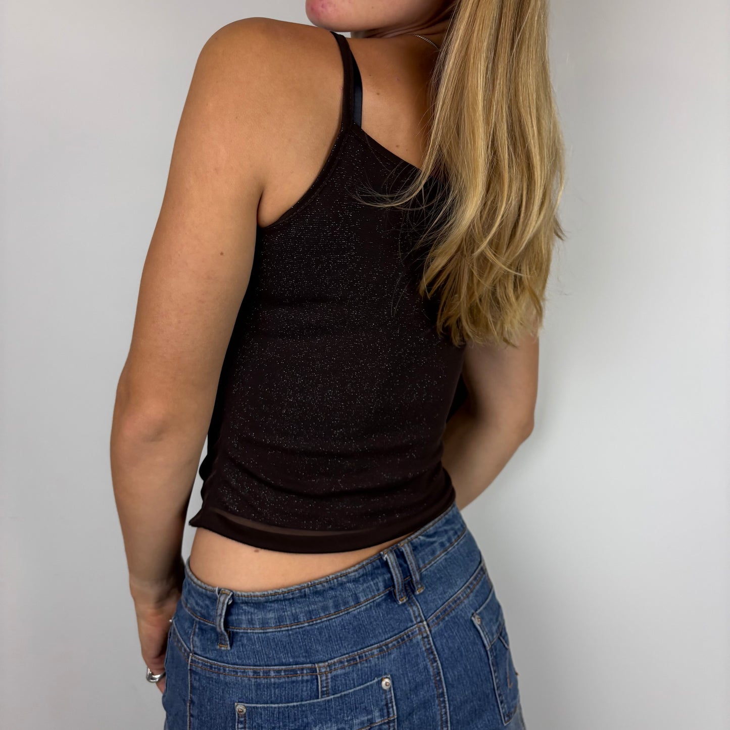 Glittery Cowl Neck Cami | Size XS