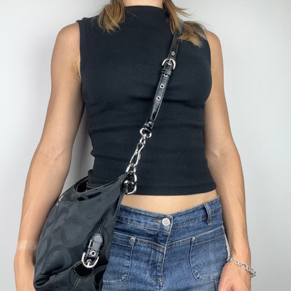 Coach Madison Black Canvas 2way Shoulder Bag