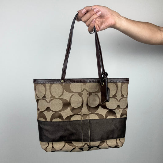 Coach Signature Stripe Mini Tote Bag
