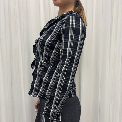 Plaid Ruffle Blouse