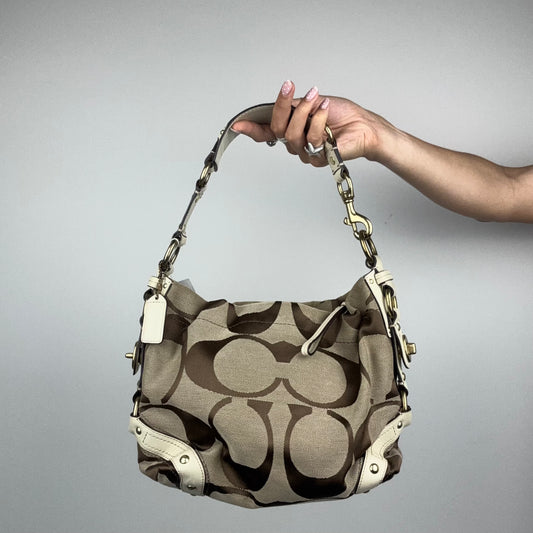 Coach Signature Medium Carly Hobo Bag in White