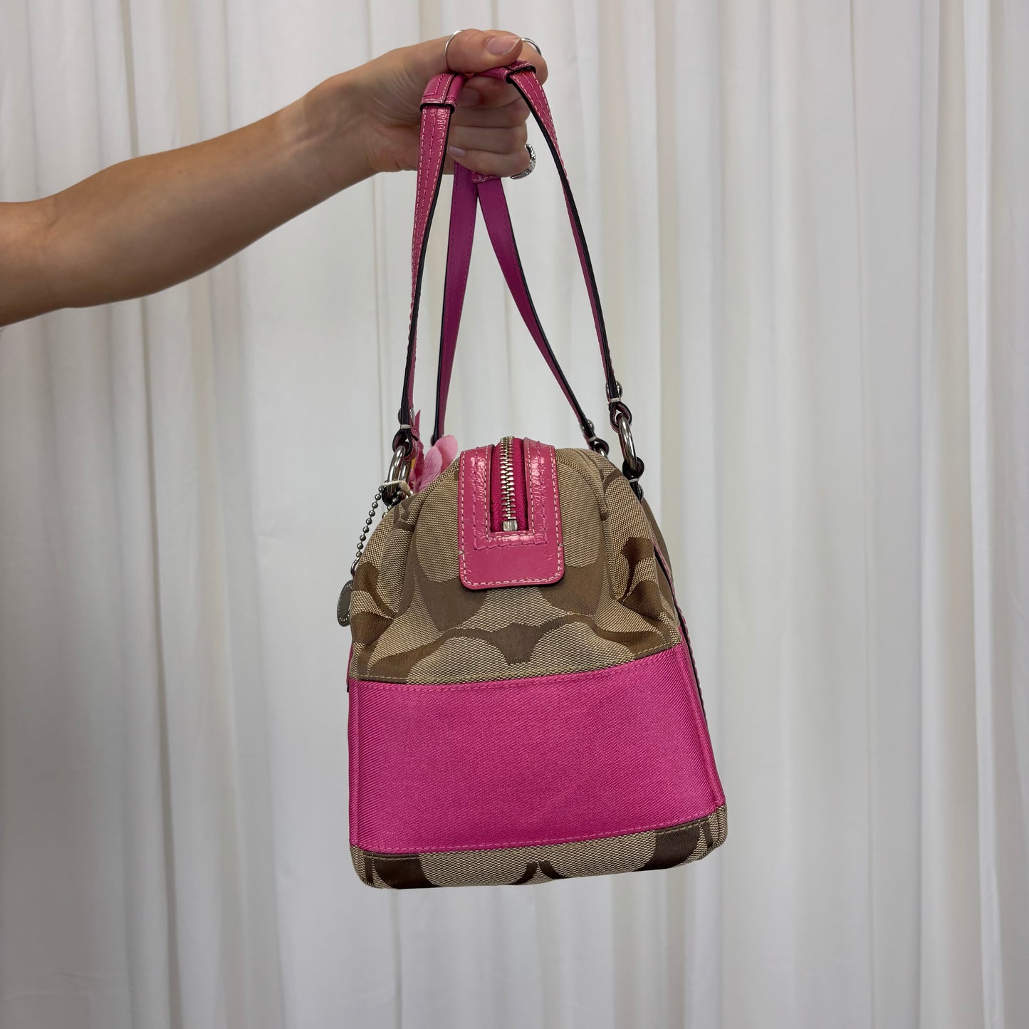 Coach Signature Pink Boston Bag