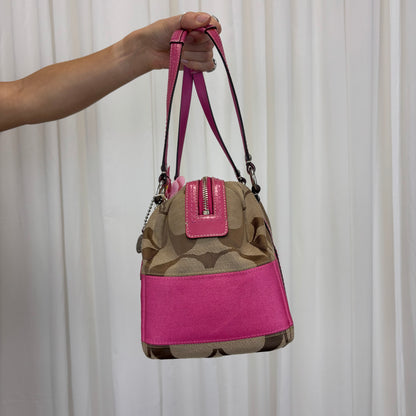 Coach Signature Pink Boston Bag