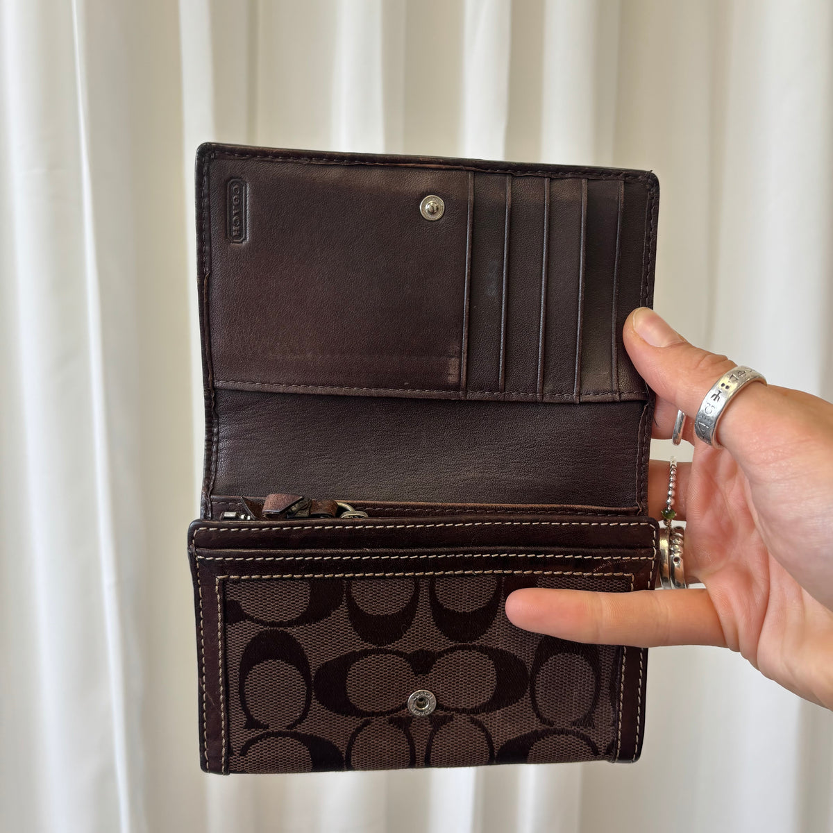Coach Signature Brown Bifold Wallet