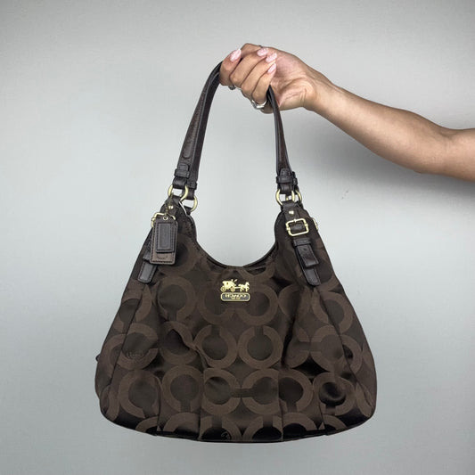 Coach Maddison Maggie Brown Canvas Tote