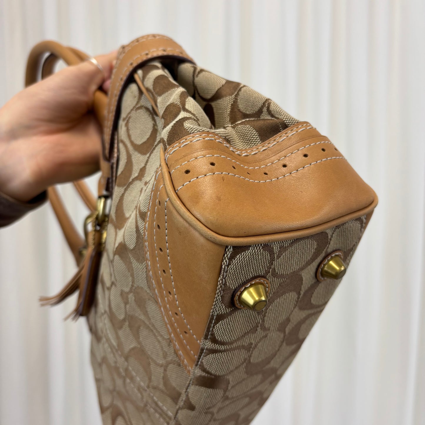 Coach Signature Medium Hamptons Satchel Bag