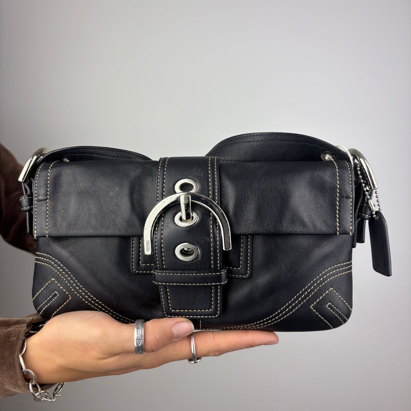Coach Baguette Soho Bag in Black Leather