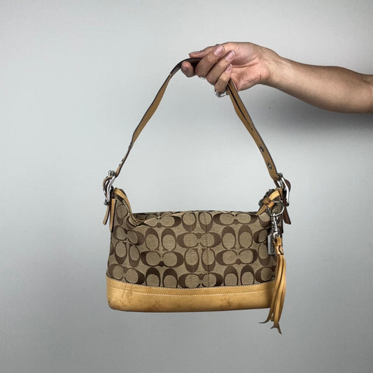 Coach Signature East West Tan Shoulder Bag