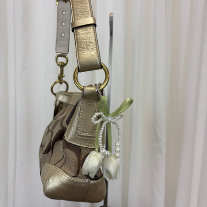 Coach Signature East West Stripe 2-Way Bag