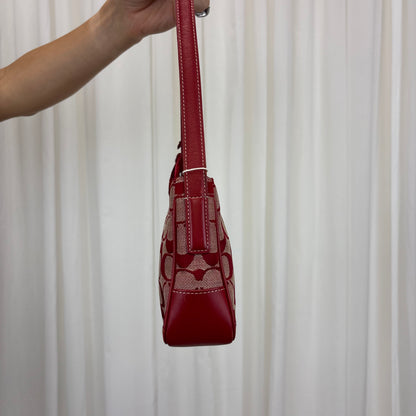 Coach Signature Red Demi Shoulder Bag