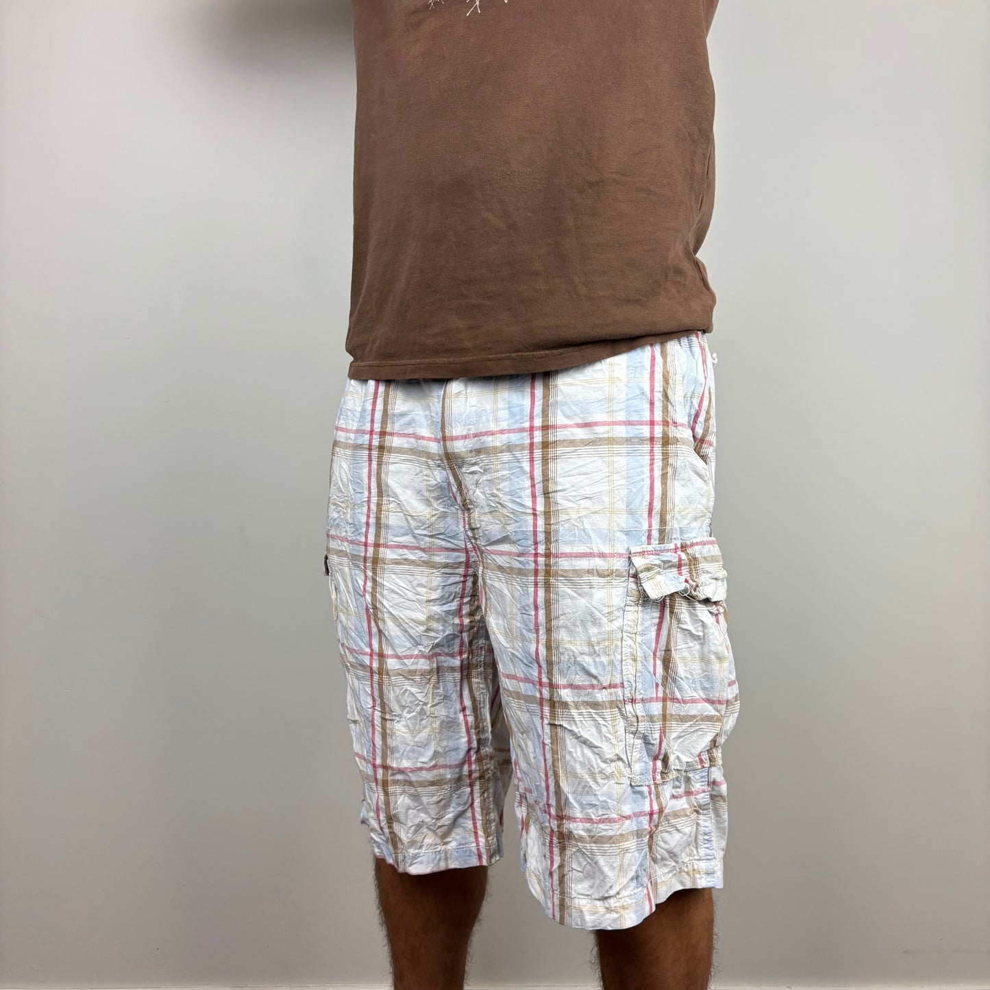 Multi Coloured Plaid Cargos Adjustable Waist | Size XS-XL