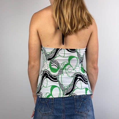 Black and Green Y2K Halter