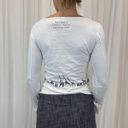 Boat Neck Graphic Long Sleeve | Size S-M