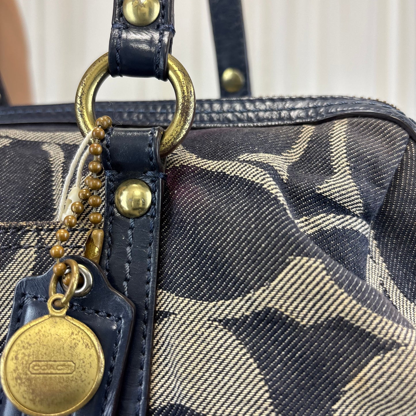 Coach Signature Denim Boston Bag