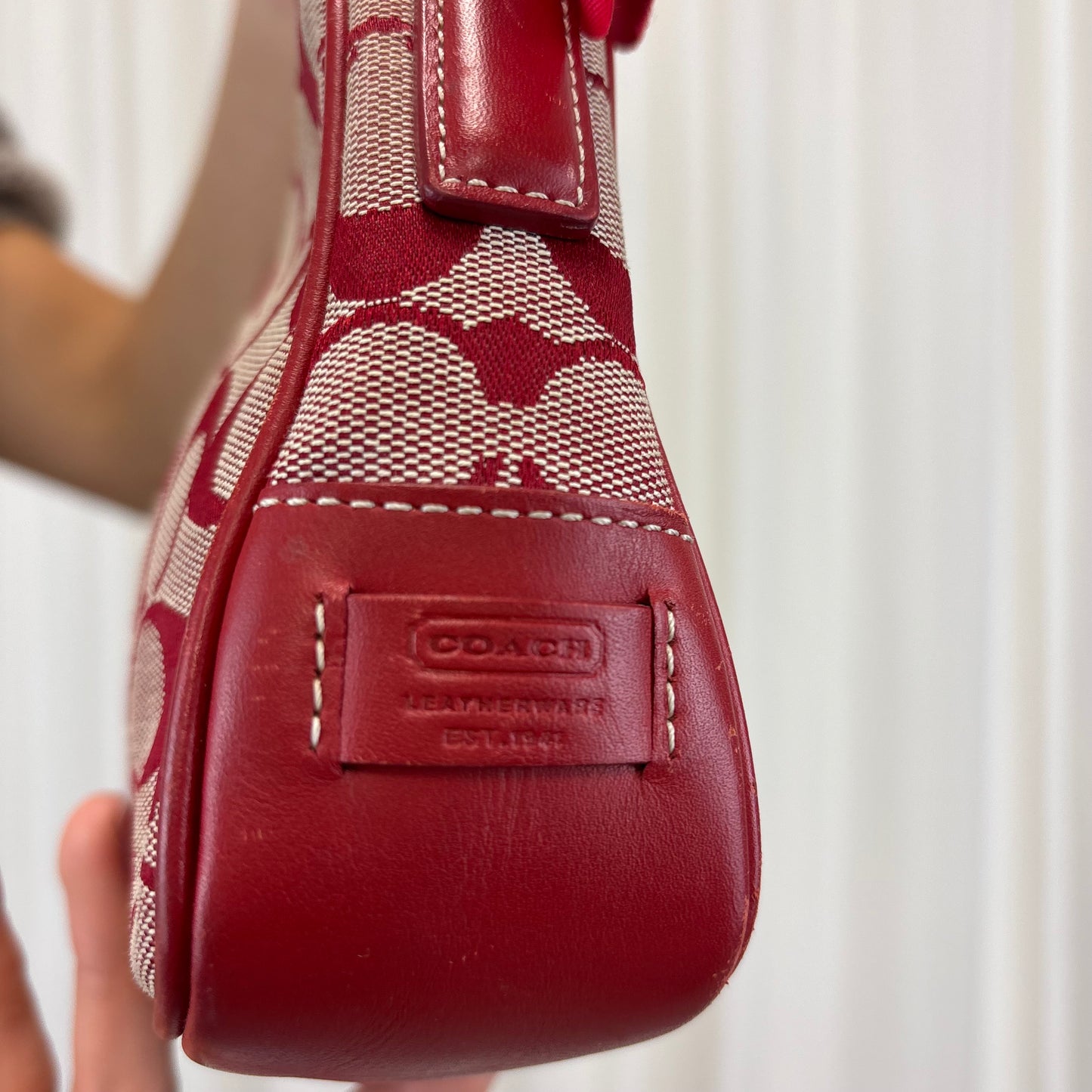 Coach Signature Red Demi Shoulder Bag