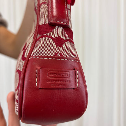 Coach Signature Red Demi Shoulder Bag