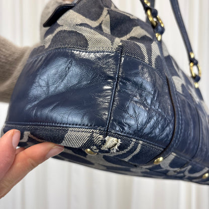 Coach Signature Denim Boston Bag