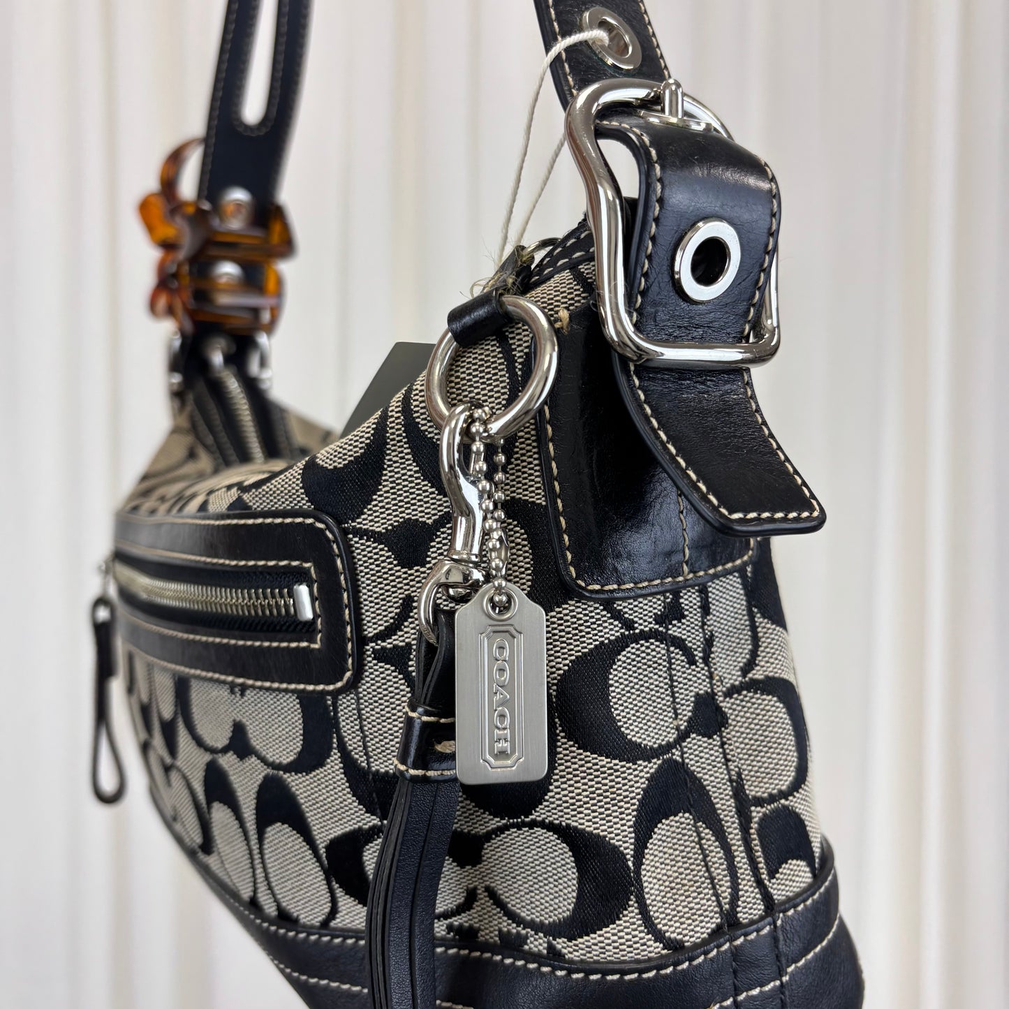 Coach Signature East West Shoulder Bag Black/Grey