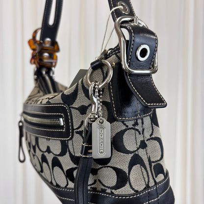 Coach Signature East West Shoulder Bag Black/Grey