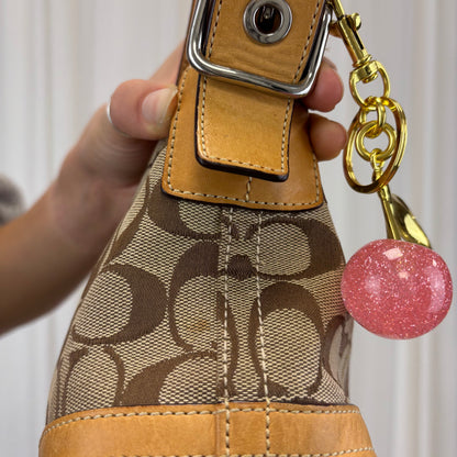 Coach Signature East West Shoulder Bag in Tan